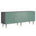 Komoda 180 cm  pod TV ryflowane fronty 4D IMPRES pistacjowa zieleń